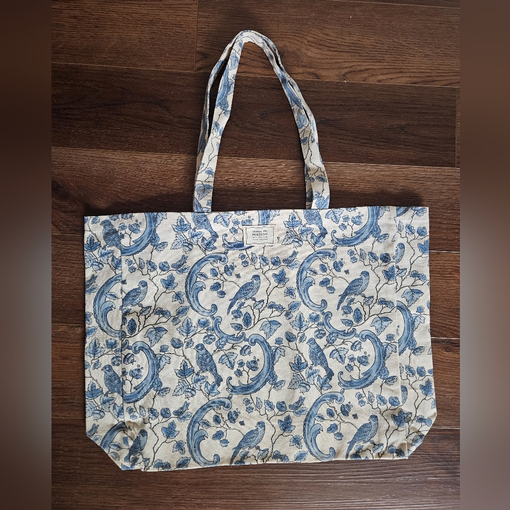 Sezane Tote Bag Blue Bird